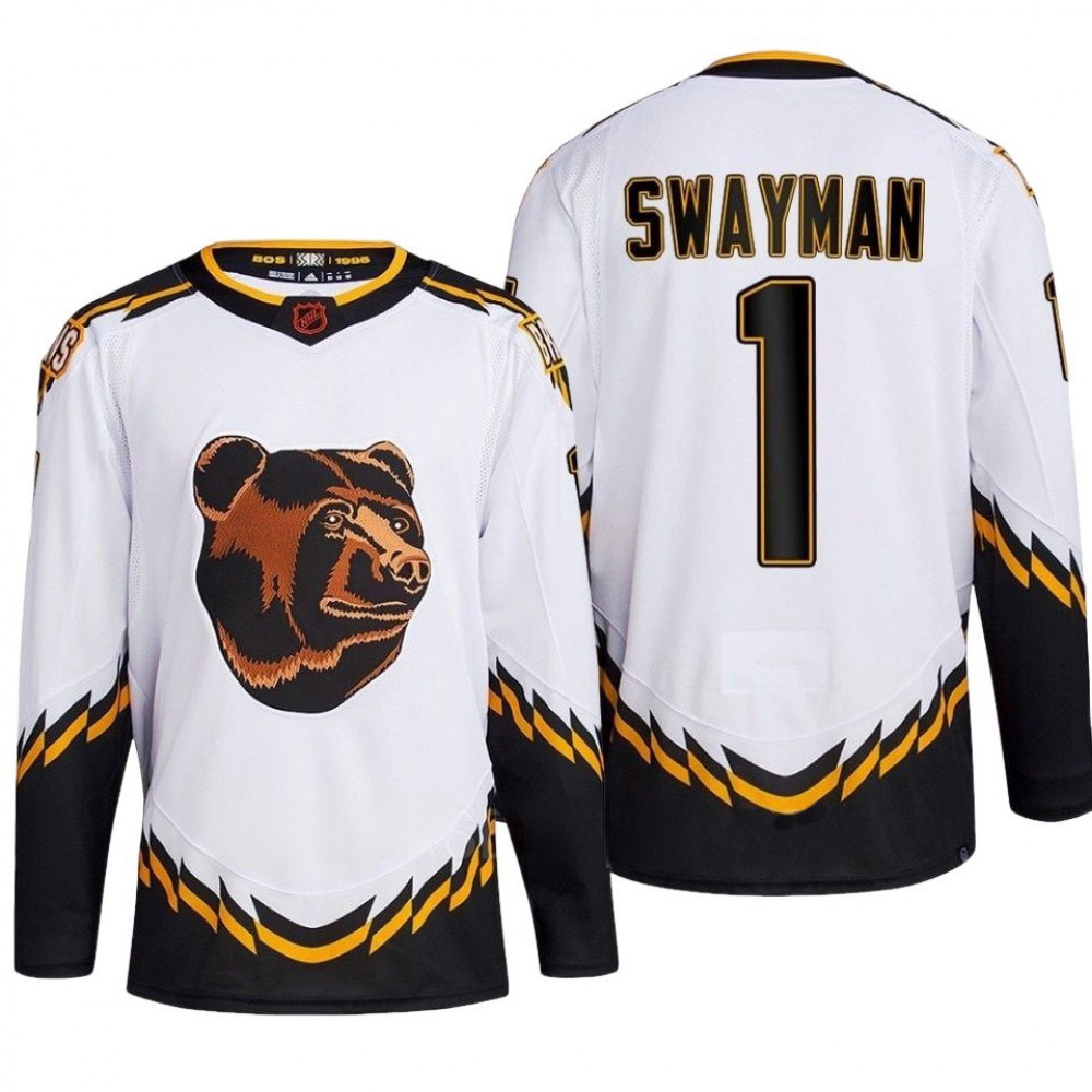 Jeremy Swayman Boston Bruins White Reverse Retro Premium Jersey-Pro Kit Vault | Brand New 26/27 Sports Jerseys